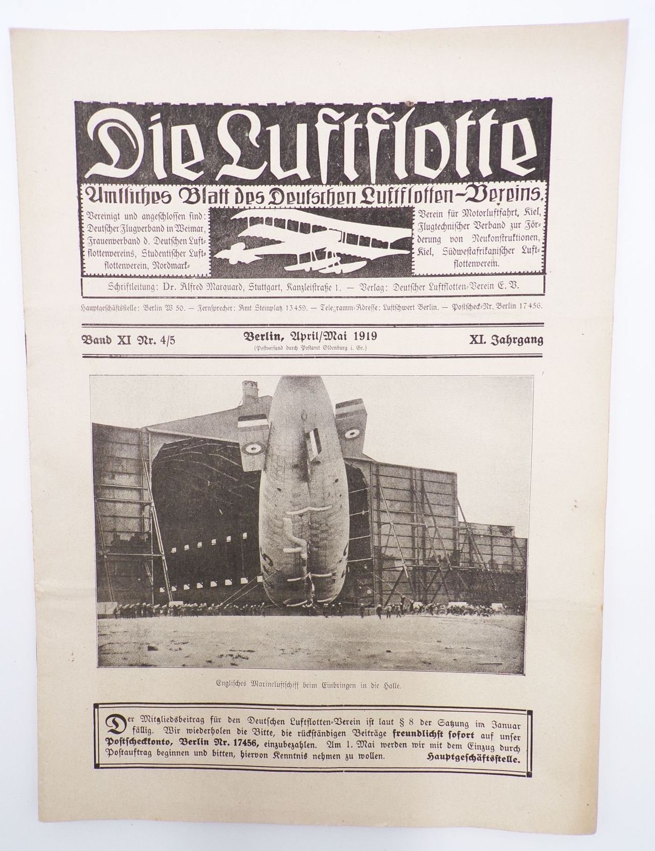 Die Luftflotte 1919 Amtliches Blatt des deutschen Luftflotten Vereins 