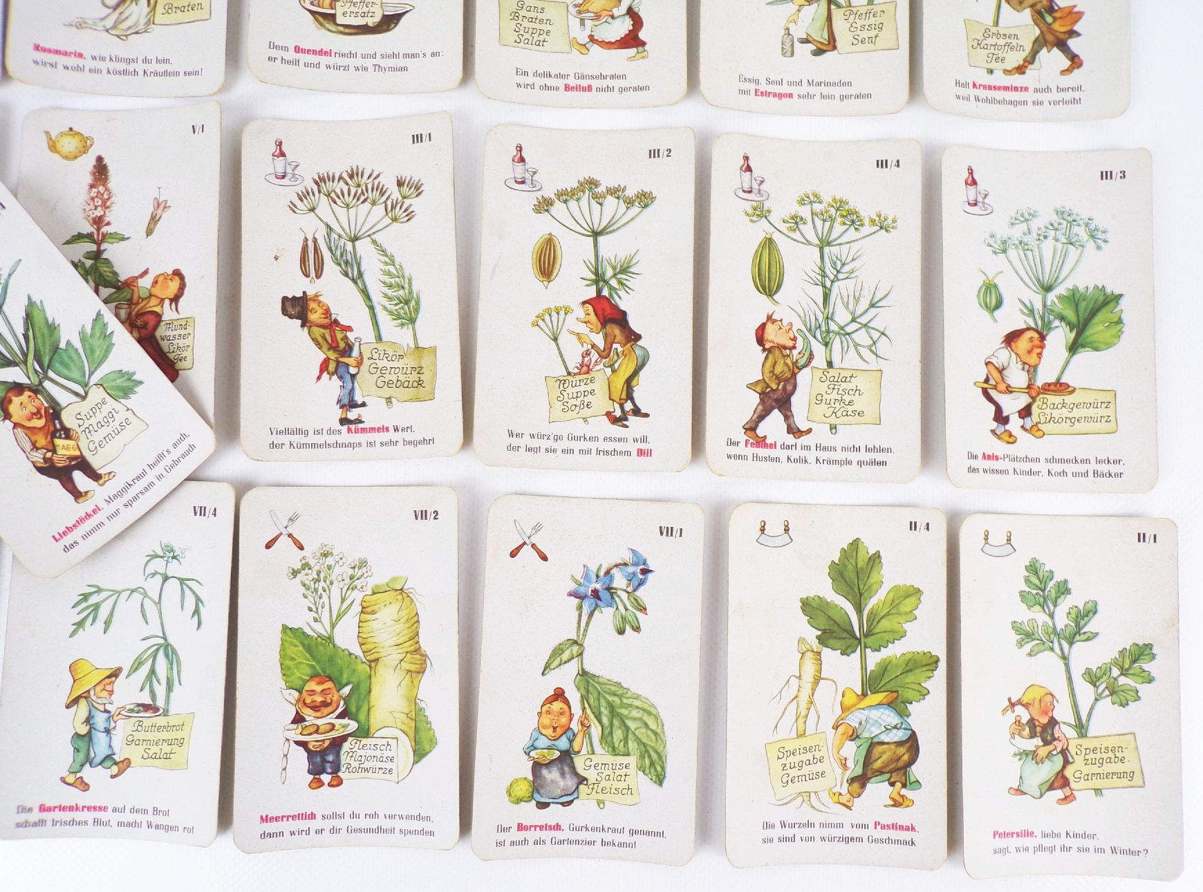 Guten Appetit Lehr Quartettspiel Schwarzer Peter Küchenkräuter um 1955 Guten Appetit Lehr Quartettspiel Schwarzer Peter Küchenkräuter um 1955