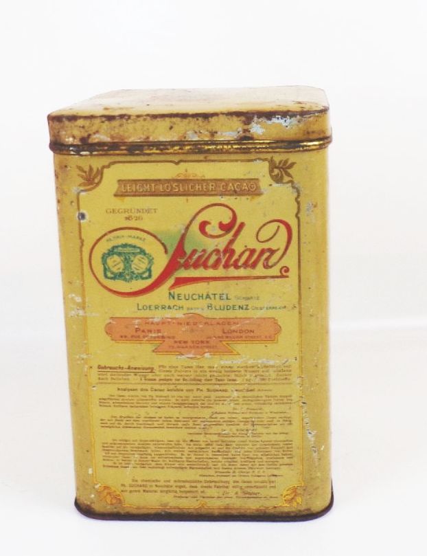 Alte große Blechdose Suchard Cacao um 1900 Kakaodose 