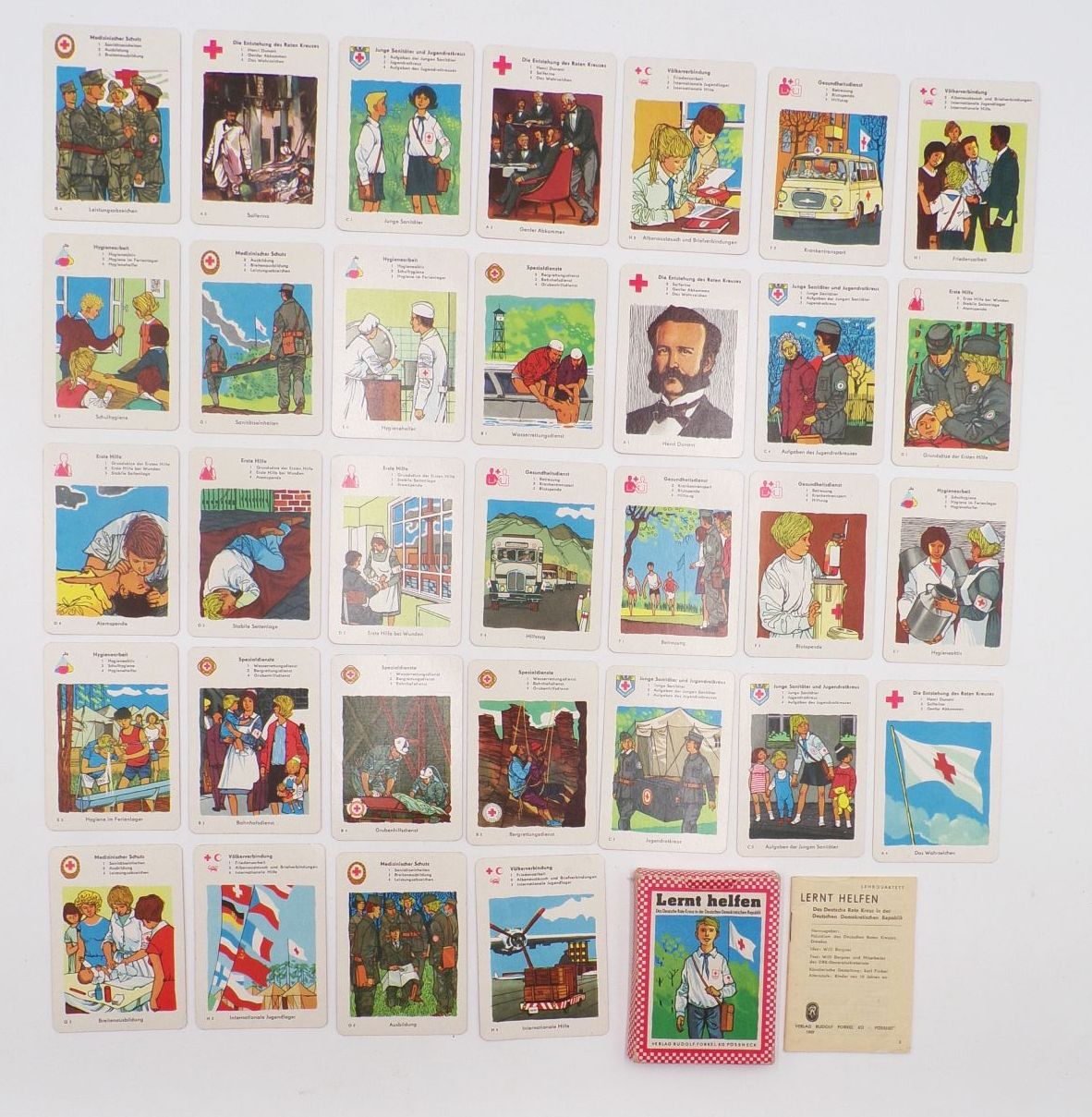 Lernt helfen Deutsches Rotes Kreuz DDR Kartenspiel Quartett 1969