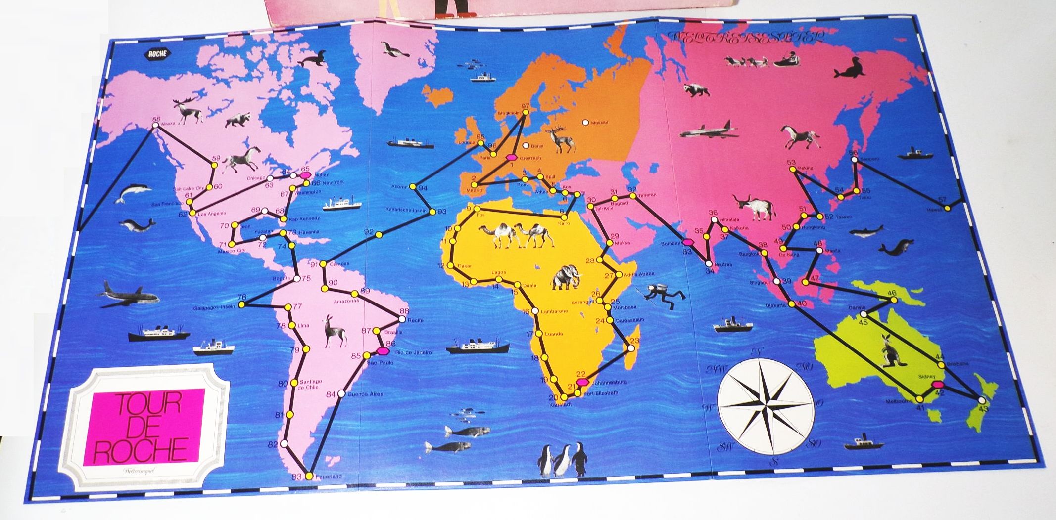 Niko Reisen um die Welt Brettspiel Tour de Roche 1970er vintage