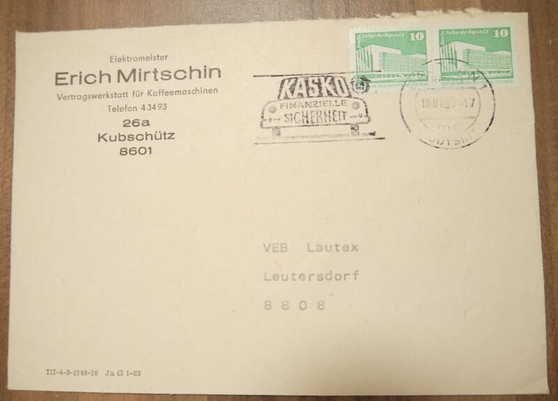 Firmenbrief Elektromeister Erich Mirtschin Kubschütz 1990