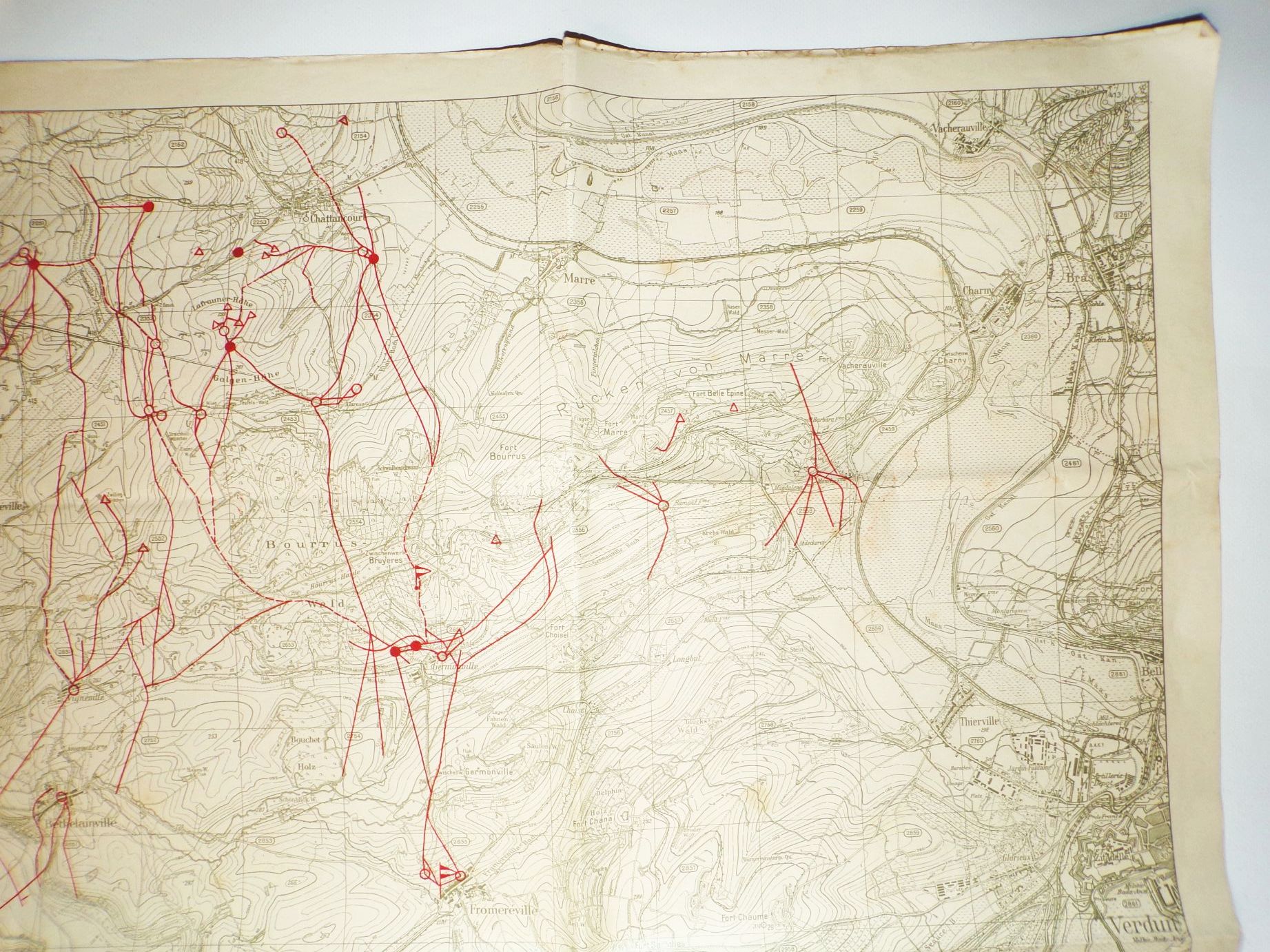 Landkarte feindliche Befehlsstellen Kabelgräben 1917 Neuvilly Esnes Blercourt Landkarte feindliche Befehlsstellen Kabelgräben 1917 Neuvilly Esnes Blercourt