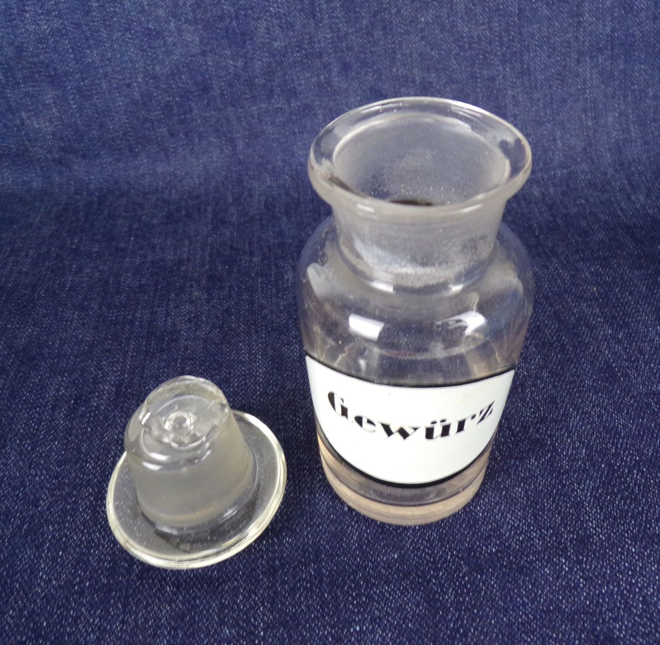 Alte Apothekergefäß Vorratsgefäß Gewürz Flasche 100 ml Glas Vintage Deko 