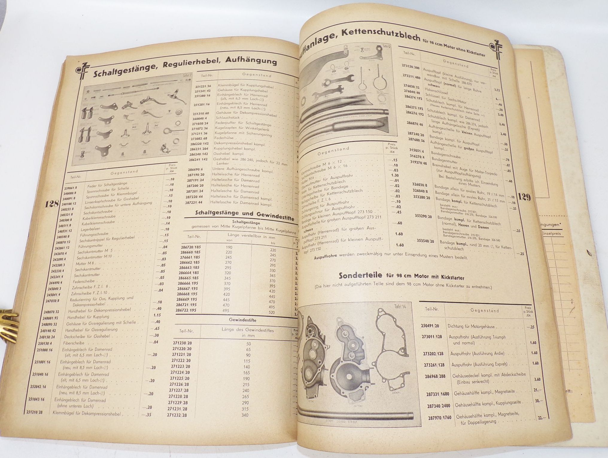 Alter Fahrrad Zubehör Katalog Curt Fiedler Leipzig 1930er bicycle 