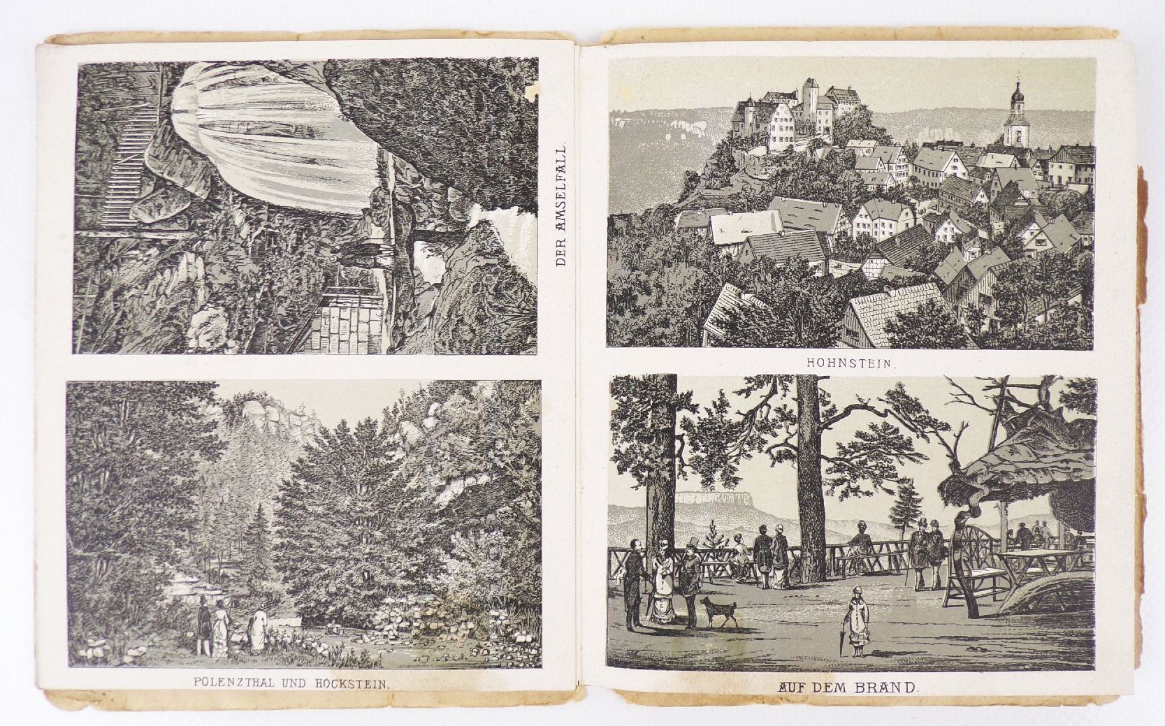 Erinnerung an die Sächsische Schweiz um 1880 Leporello 