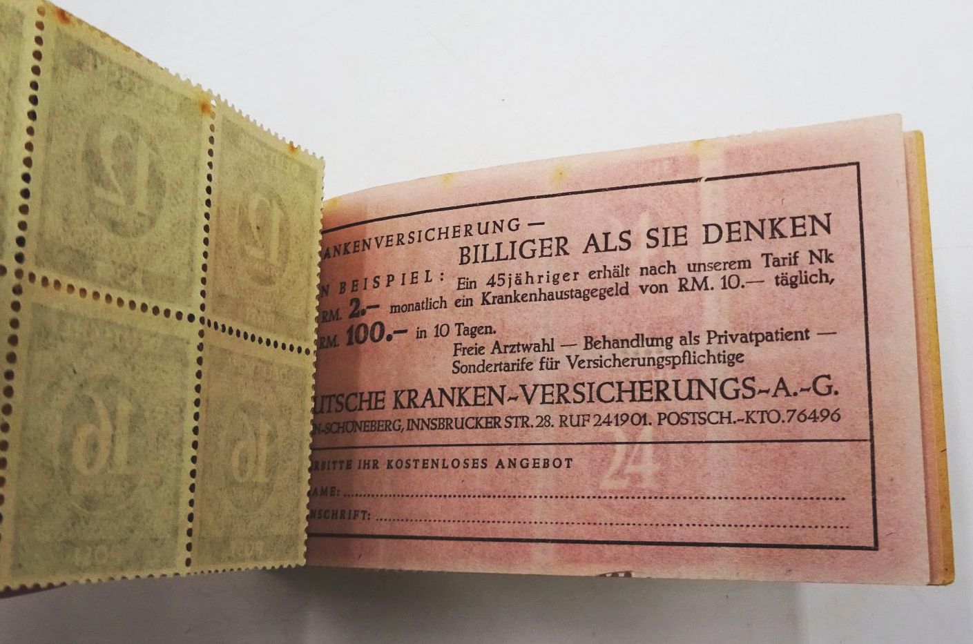 Deutsche Post Markenheftchen postfrisch Freimarken für 3 RM MH50 Deutsche Post Markenheftchen postfrisch Freimarken für 3 RM MH50