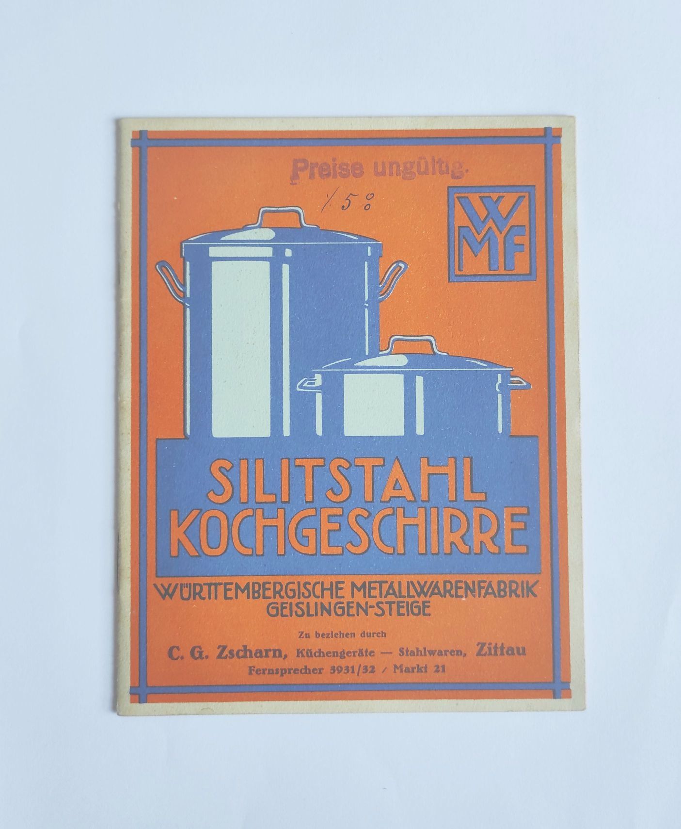 WMF Silitstahl Kochgeschirre Württembergische Metallwarenfabrik Katalog Preisliste WMF Silitstahl Kochgeschirre Württembergische Metallwarenfabrik Katalog Preisliste