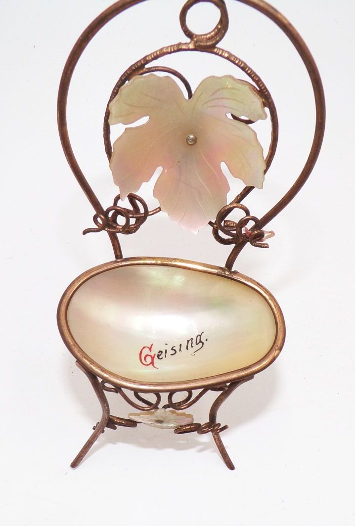 Alter Stuhl Miniatur Perlmutt Geising Andenken Puppenstube Deko Alter Stuhl Miniatur Perlmutt Geising Andenken Puppenstube Deko