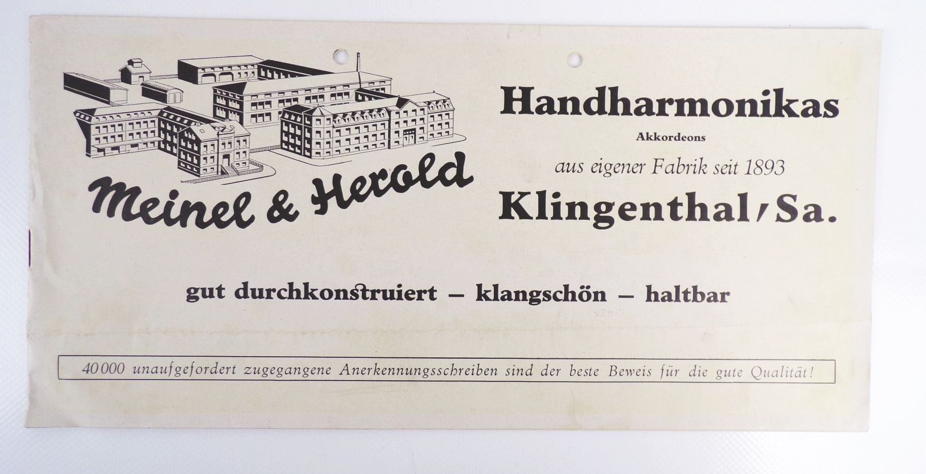 Preisliste Meinel und Herold Klingenthal Handharmonika Akkordeon