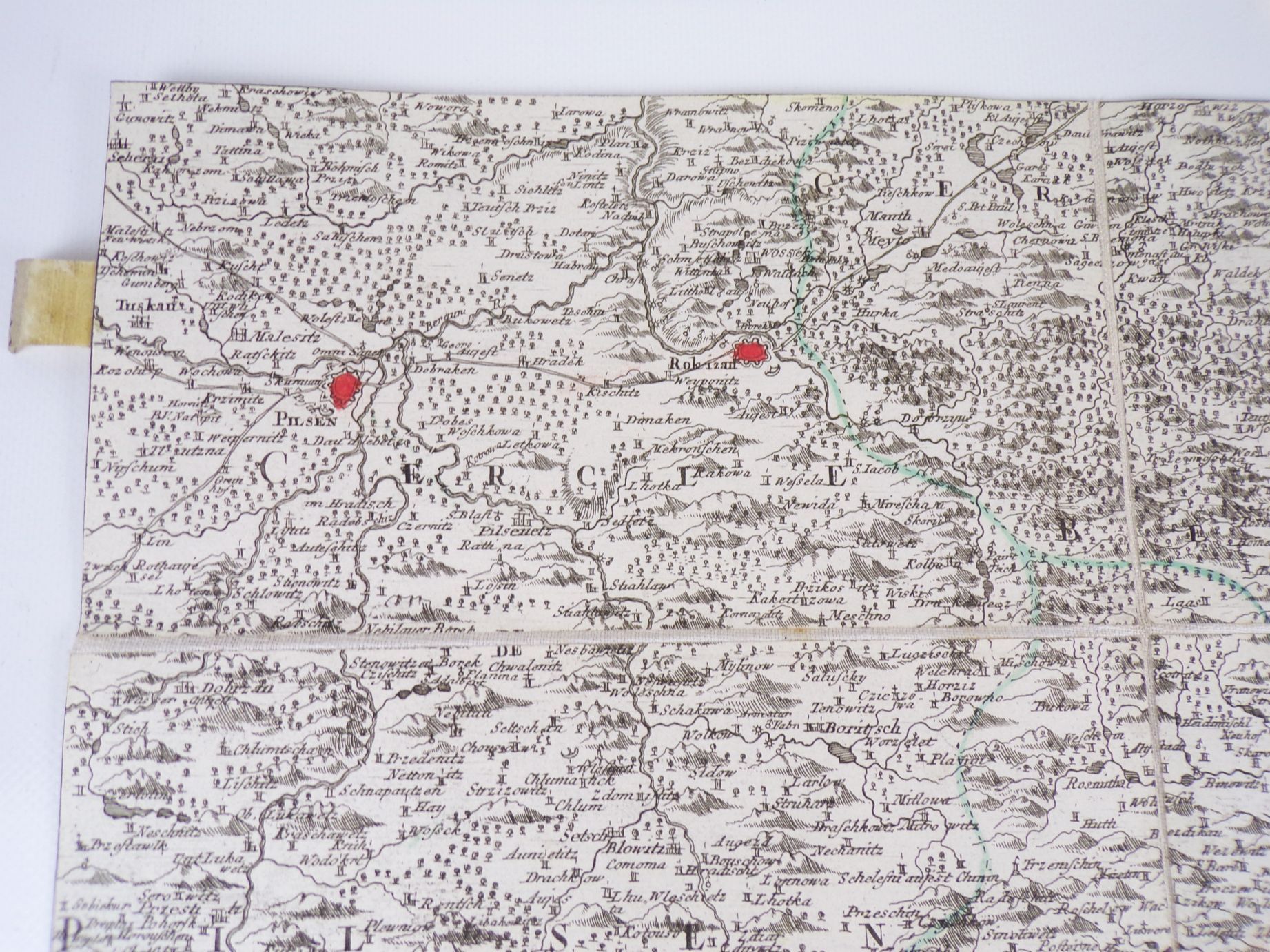 Le Royaume De Boheme 7 Kupferstich Landkarten um 1760 Böhmen