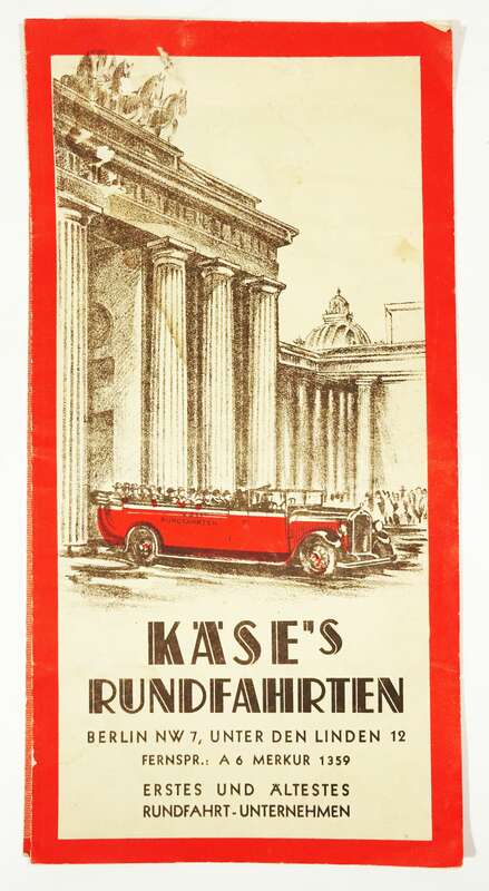 Altes Prospekt Käse Rundfahrten Berlin Stadtplan vintage print