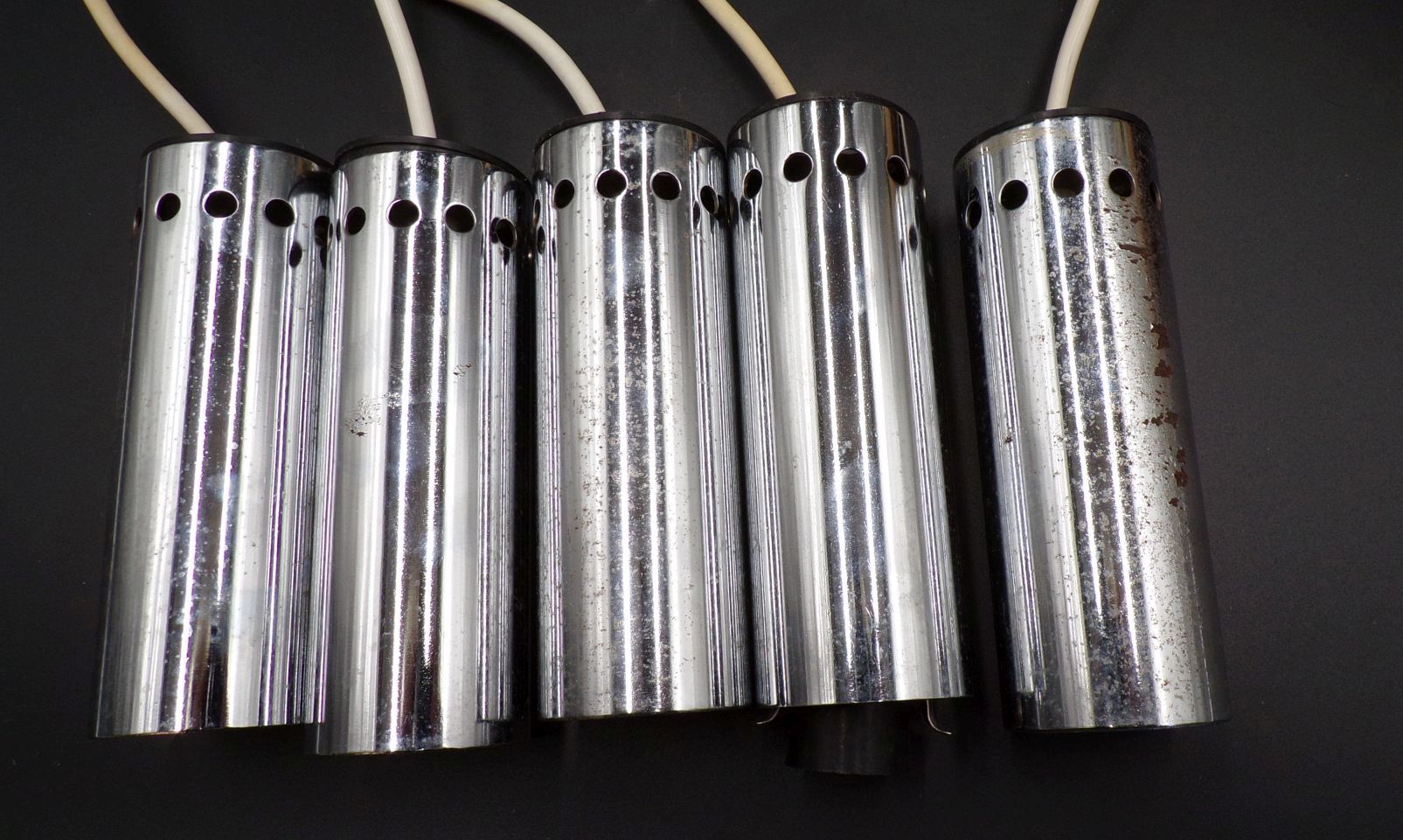 Alte Kaskadenlampe 5er Deckenleuchte Pendellampe 1970er Rund