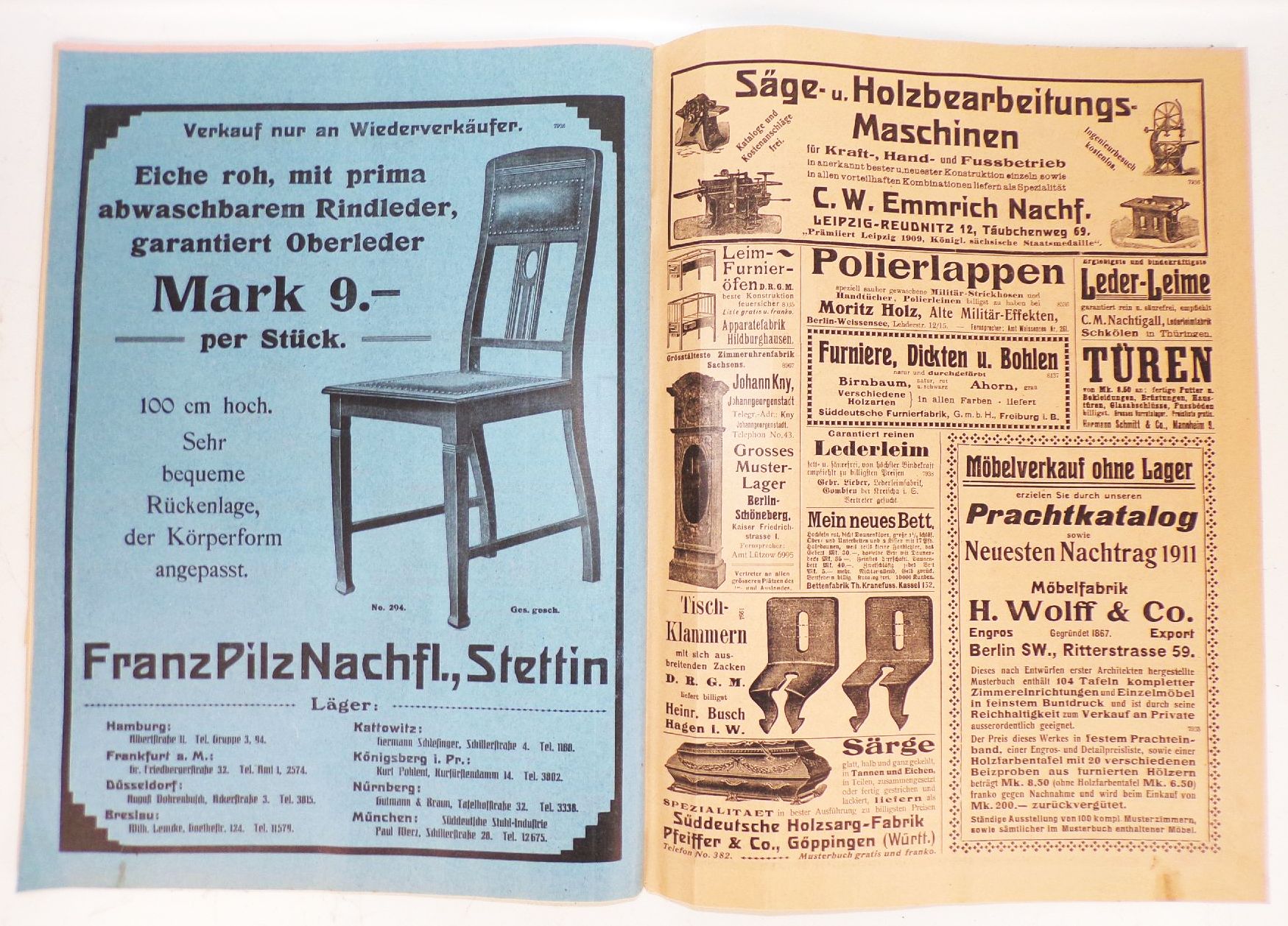 Der Süddeutsche Möbel und Bauschreiner Schreiner Tischler 1912 1913 Zeitschrift