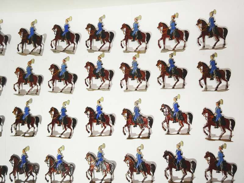 Alte Zinnfiguren kgl sächsisches Gardereiter Regiment Flachfiguren