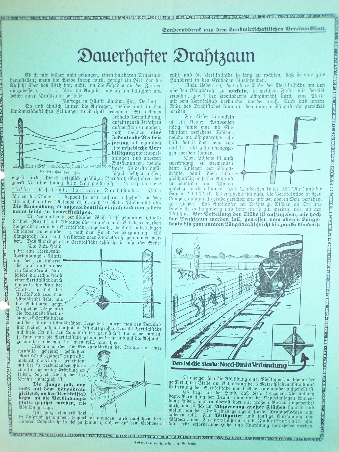 Rostock Nord Draht Eisen Industrie 1920 Papier Reklame 