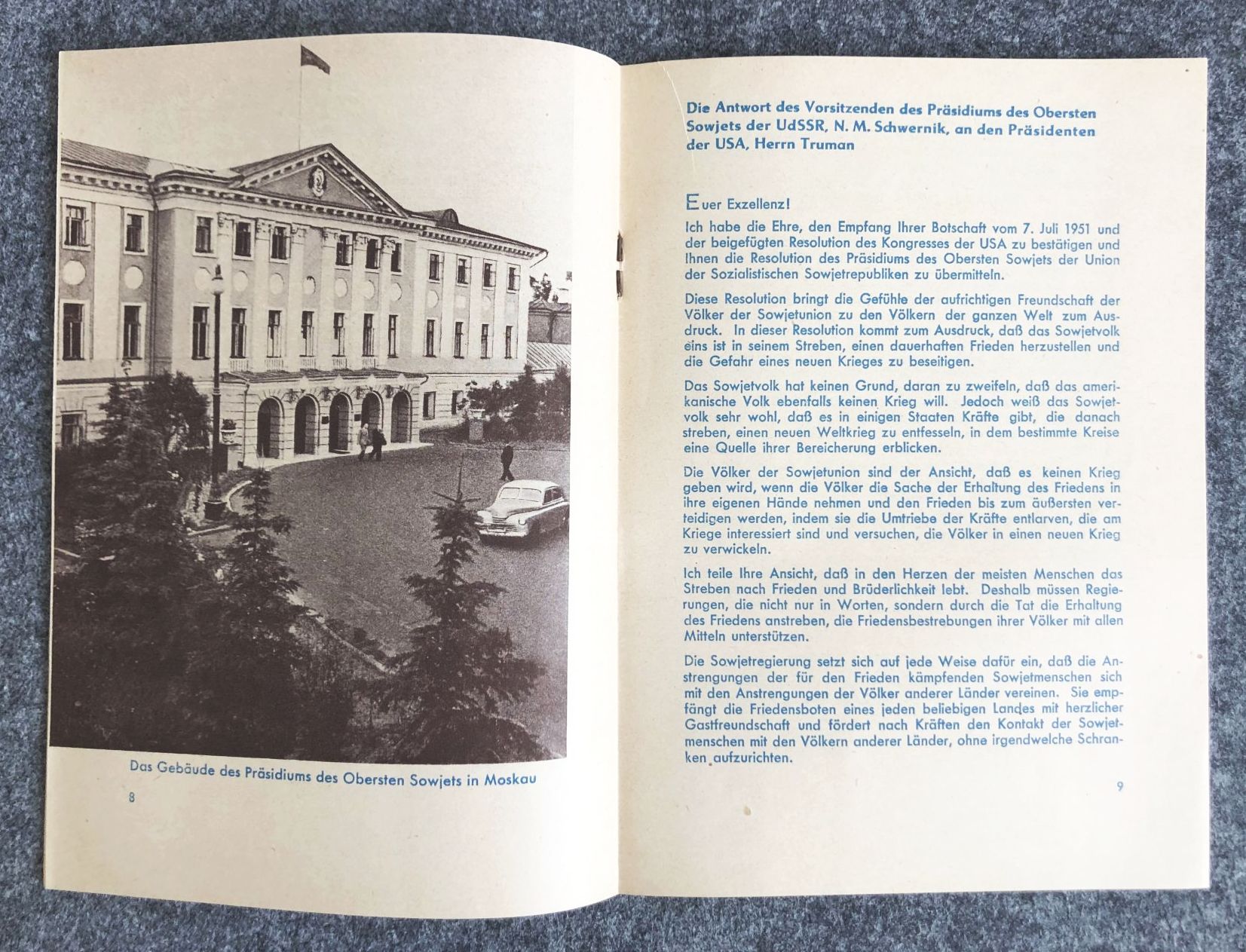 Zwei Botschaften und ihre Bedeutung Heft DDR 1951