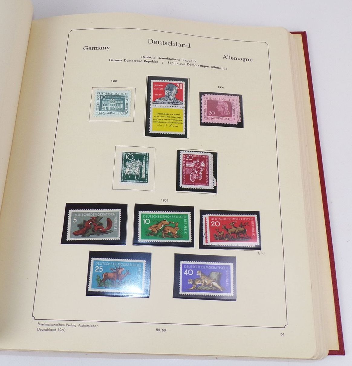 Kabe Album SBZ DDR 1949 bis 1968 Briefmarken Mao Schiller Köpfe