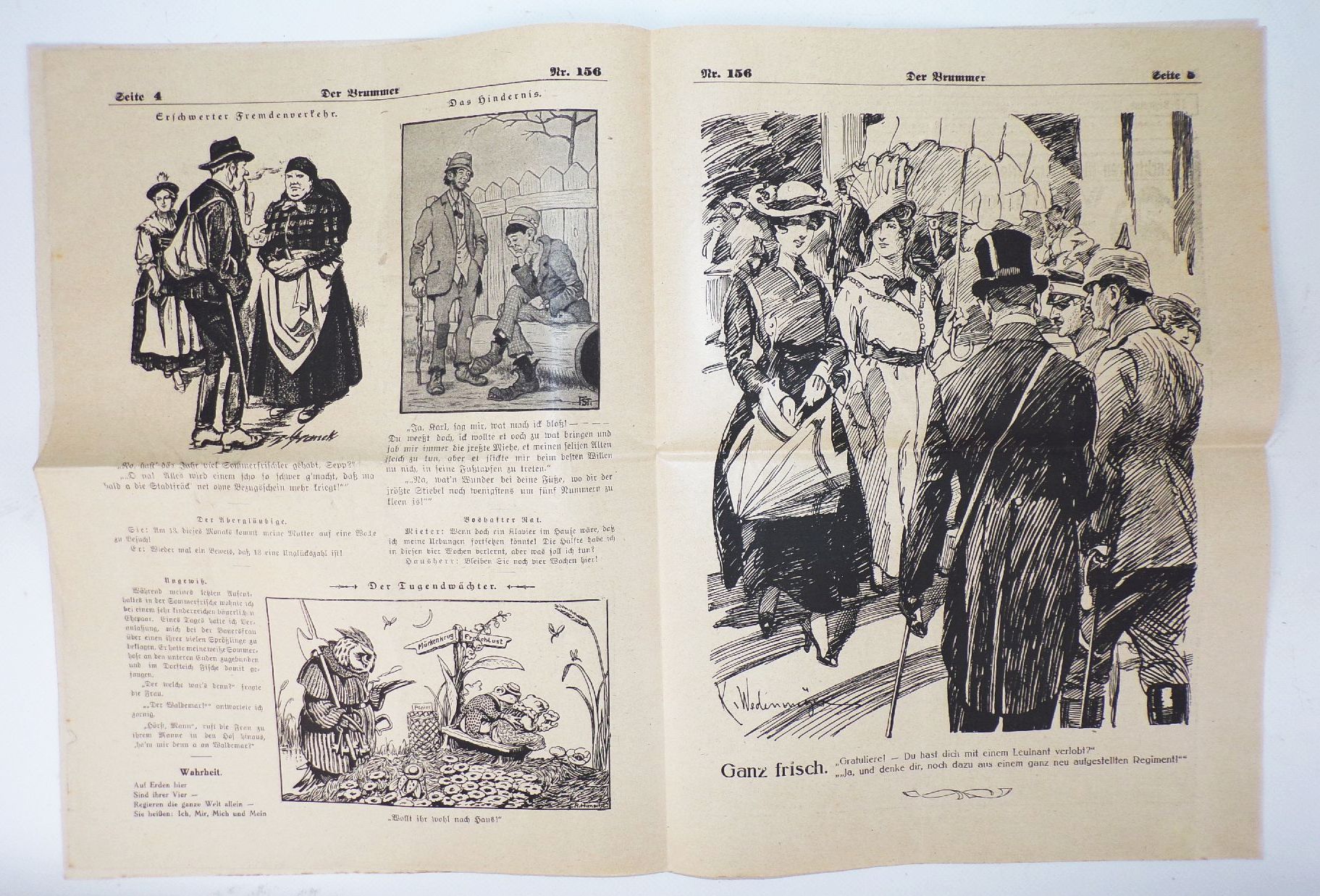 Der Brummer Zeitschrift Nr 156 von 1917 Aufmarsch der Feldfrüchte 1 Wk