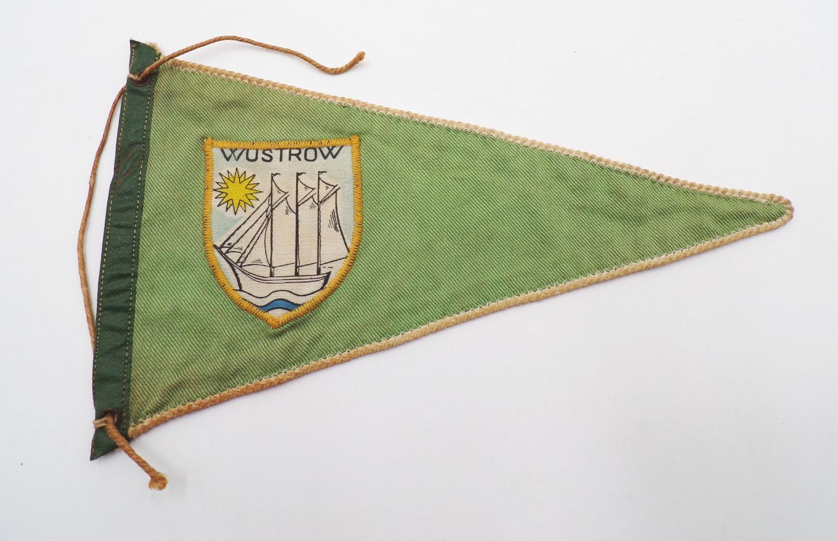 Alter Fahrradwimpel Wustrow Wimpel Textil 1950er 1960er frühe DDR