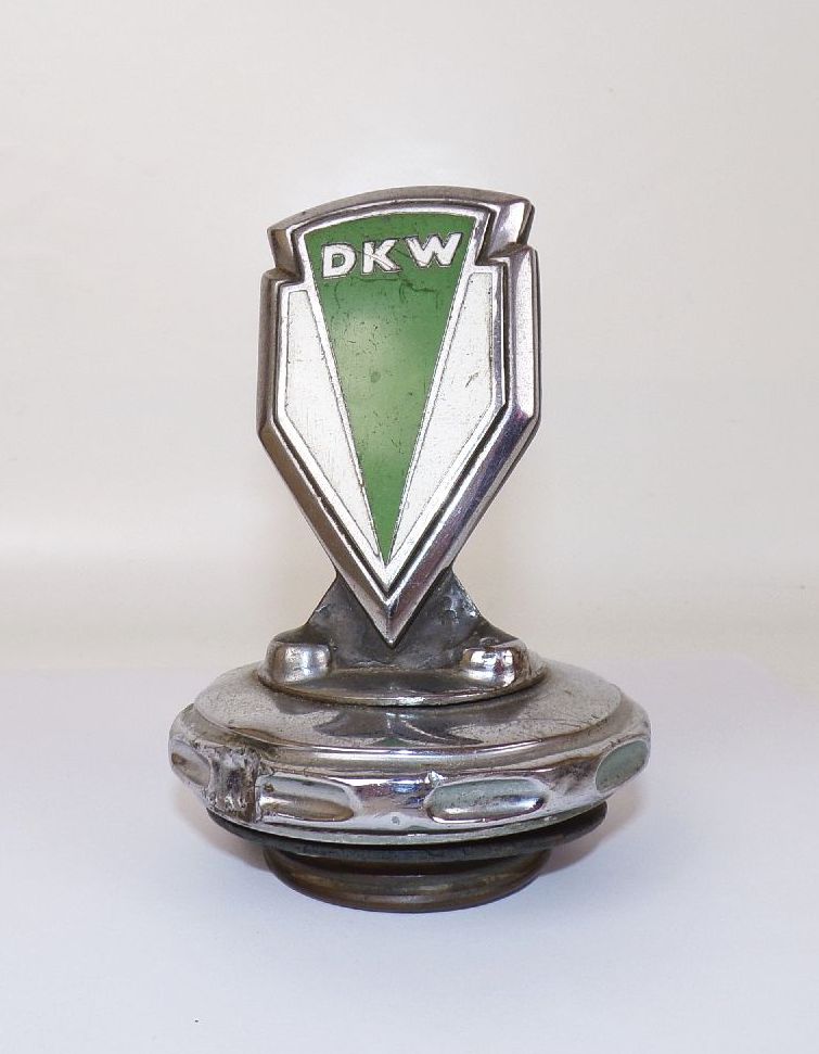 Alte DKW Kühlerfigur Emaille Emblem Vorkrieg Oldtimer