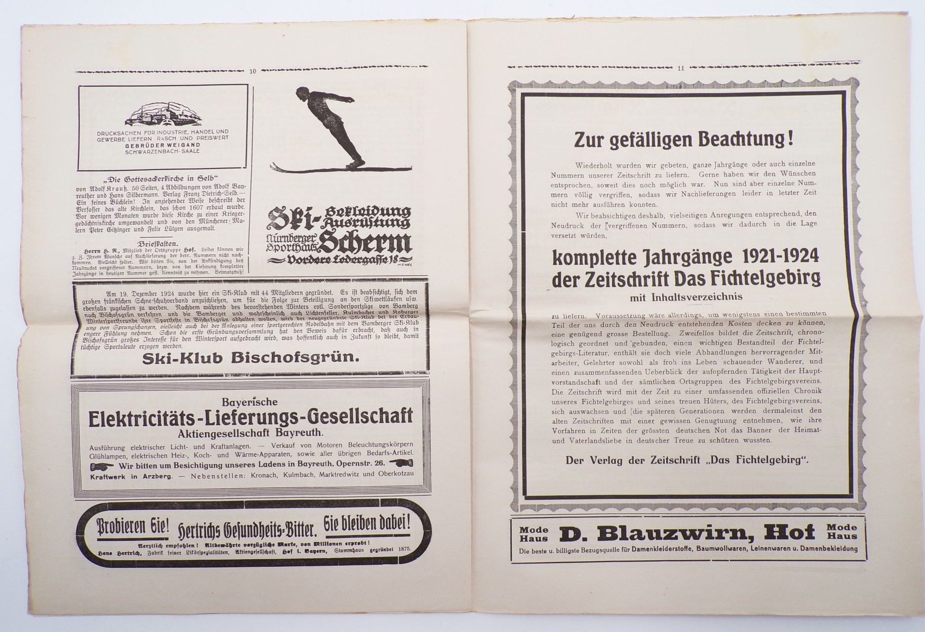 Das Fichtelgebirge Vereinszeitschrift des Fichtelgebirgs Vereins 1924