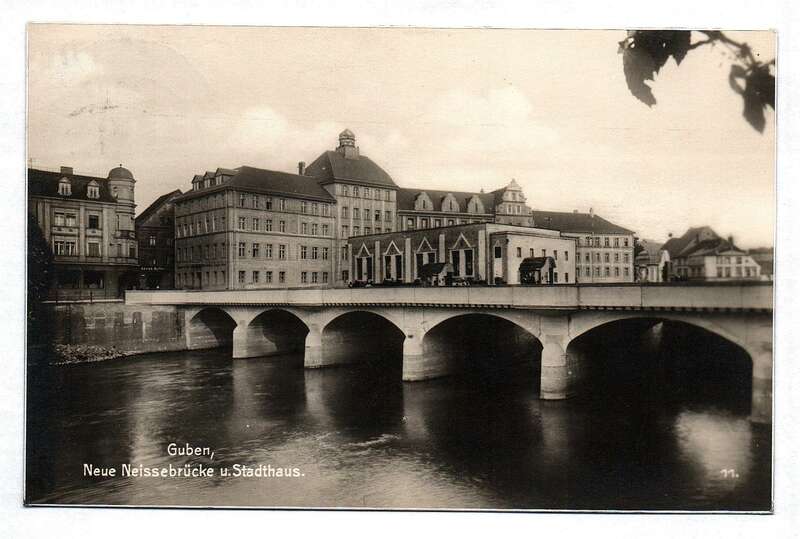 Ak Guben Neue Neissebrücke u. Stadthaus 1931