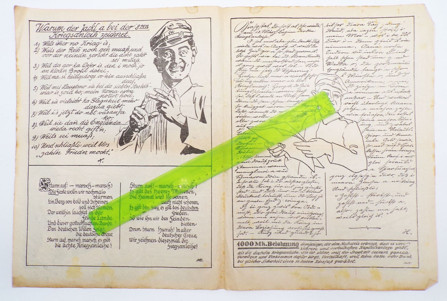 Schützengrabenzeitung No 7 von 1918 Hohnacker Nachrichten Bay Arm Batl 14