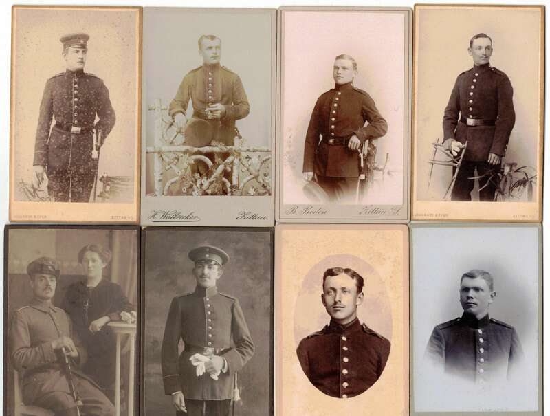 CDV Fotos 18 Stück Soldaten Zittau 1900 bis 1 Wk Konvolut