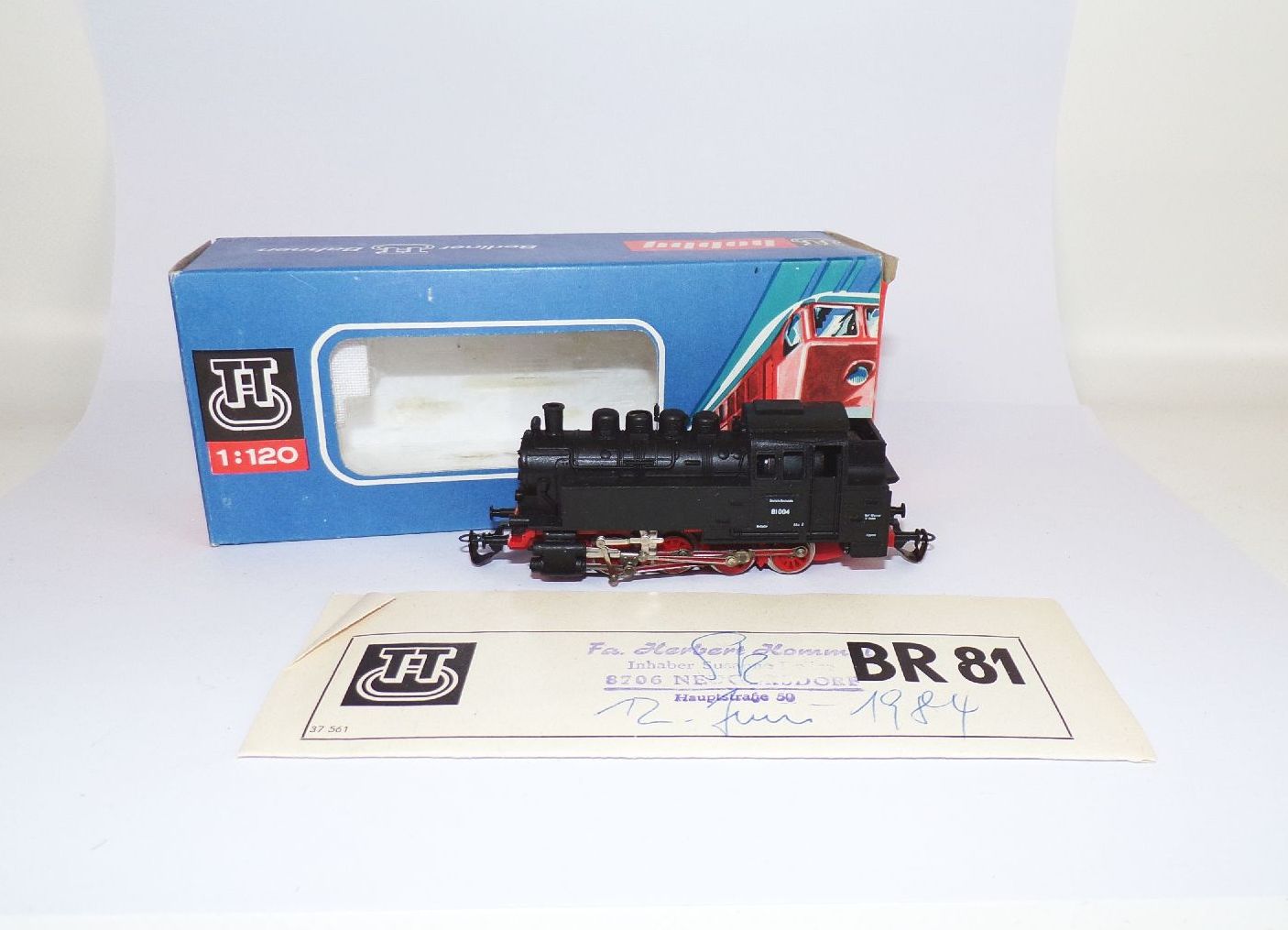 BTTB Dampflok BR81 Spur TT mit Verpackung und Papieren DDR