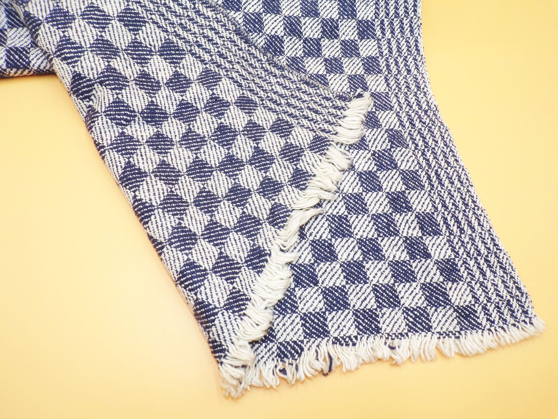 Altes Grubentuch bau weiß XL 45 x 245 cm Vintage Werkstatttuch 