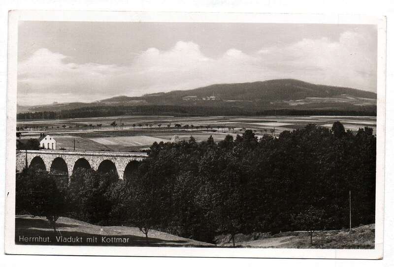 Foto Ak Herrnhut Viadukt mit Kottmar