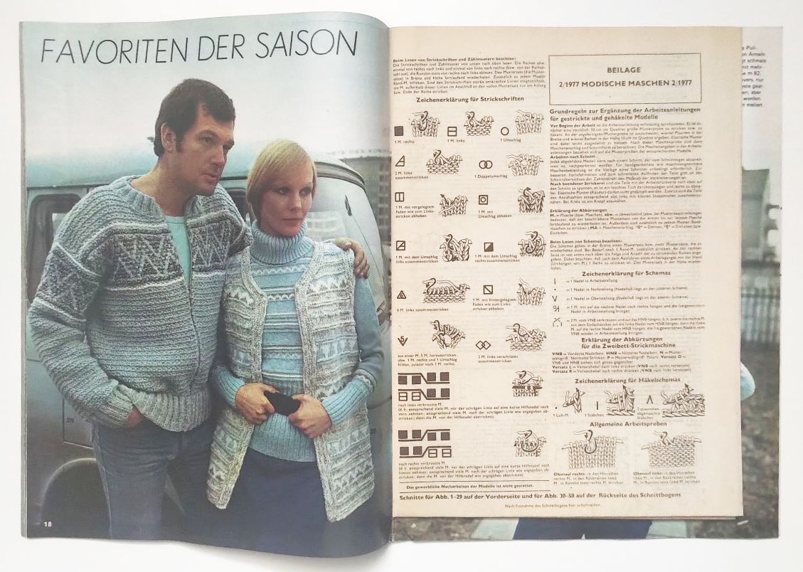 Modezeitschrift Modische Maschen DDR Nr 2 mit Schnittmuster Herbst 1977 Modezeitschrift Modische Maschen DDR Nr 2 mit Schnittmuster Herbst 1977