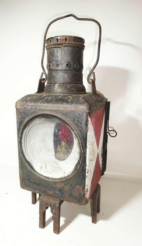 Alte Signallampe Eisenbahn Bahnlampe Laterne Petroleumlampe Vintage Deko (2