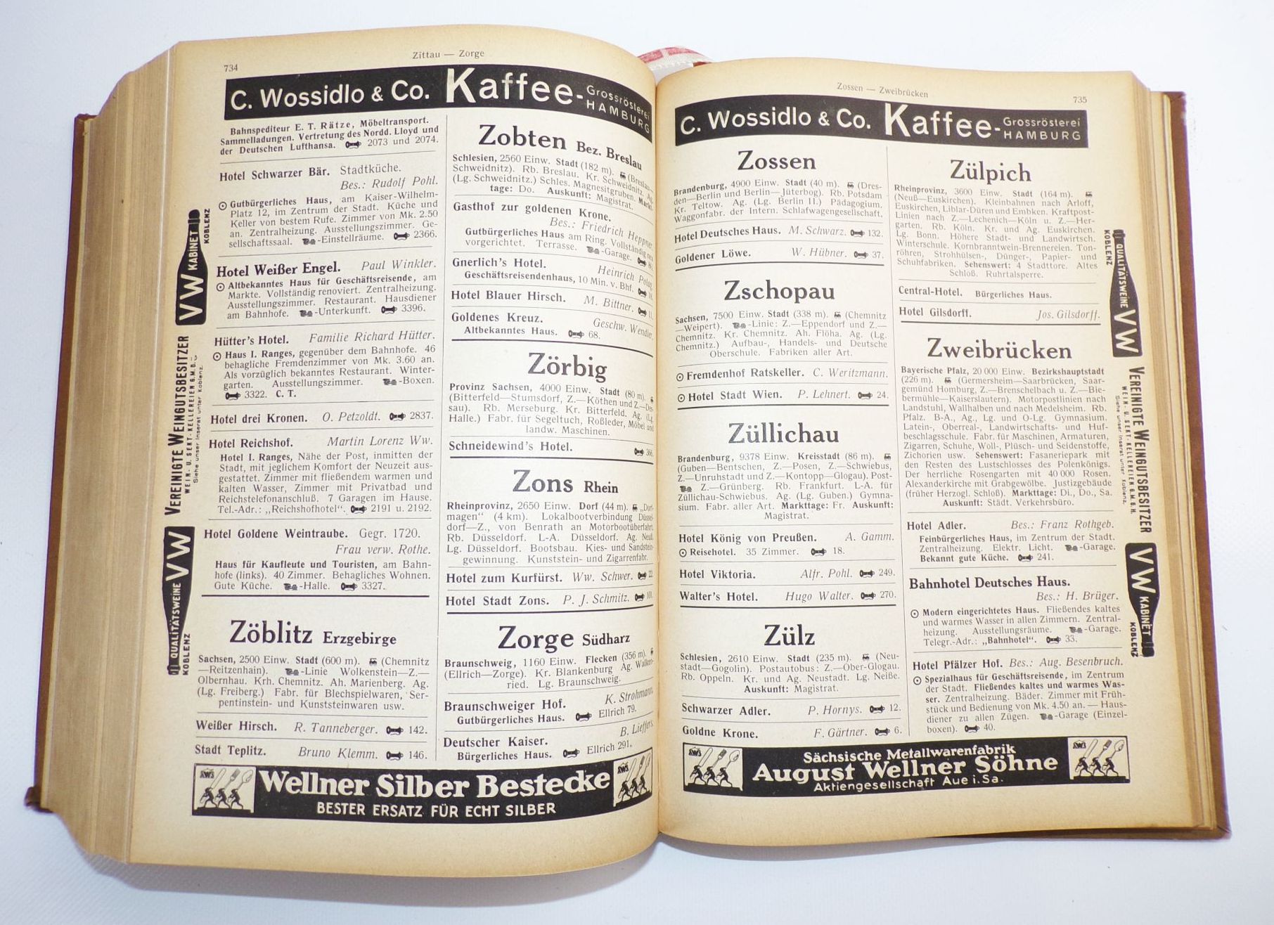 Hotel Adressbuch fürs deutsche Reich 1929 Poppe u Neumann