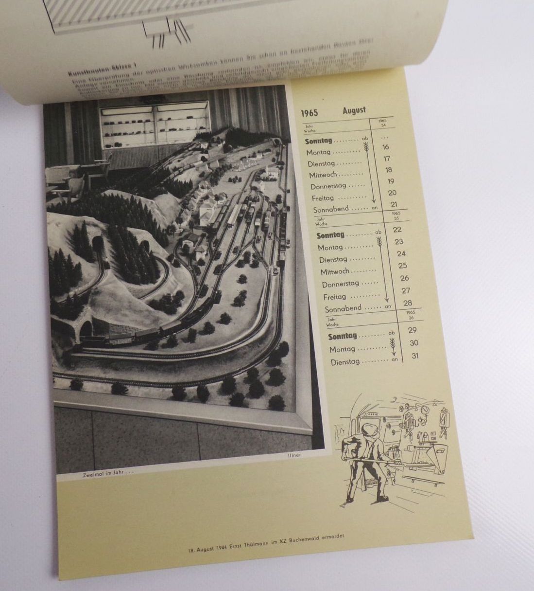 Alter Modelleisenbahn Kalender 1965 klasse Geburtstagsgeschenk 