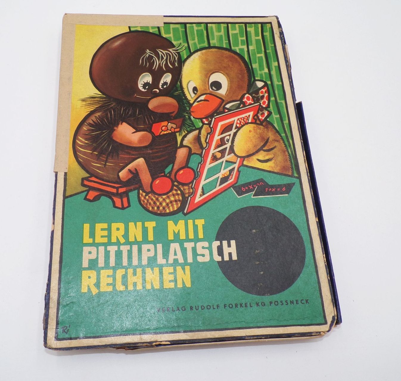 Lernt mit Pittiplatsch rechnen um 1960 Forkel Pössneck Gesellschaftsspiel