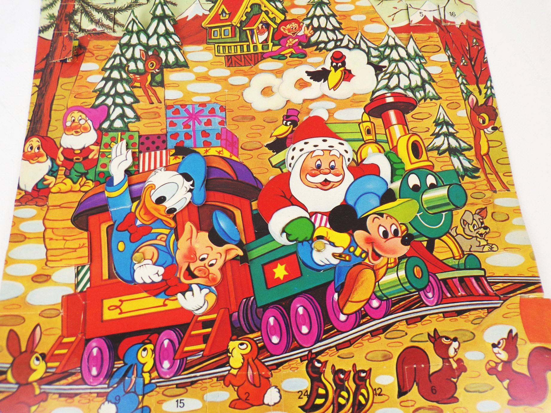 Alter Pea Adventskalender Walt Disney Donald Duck Micky Maus 3 D Vintage 