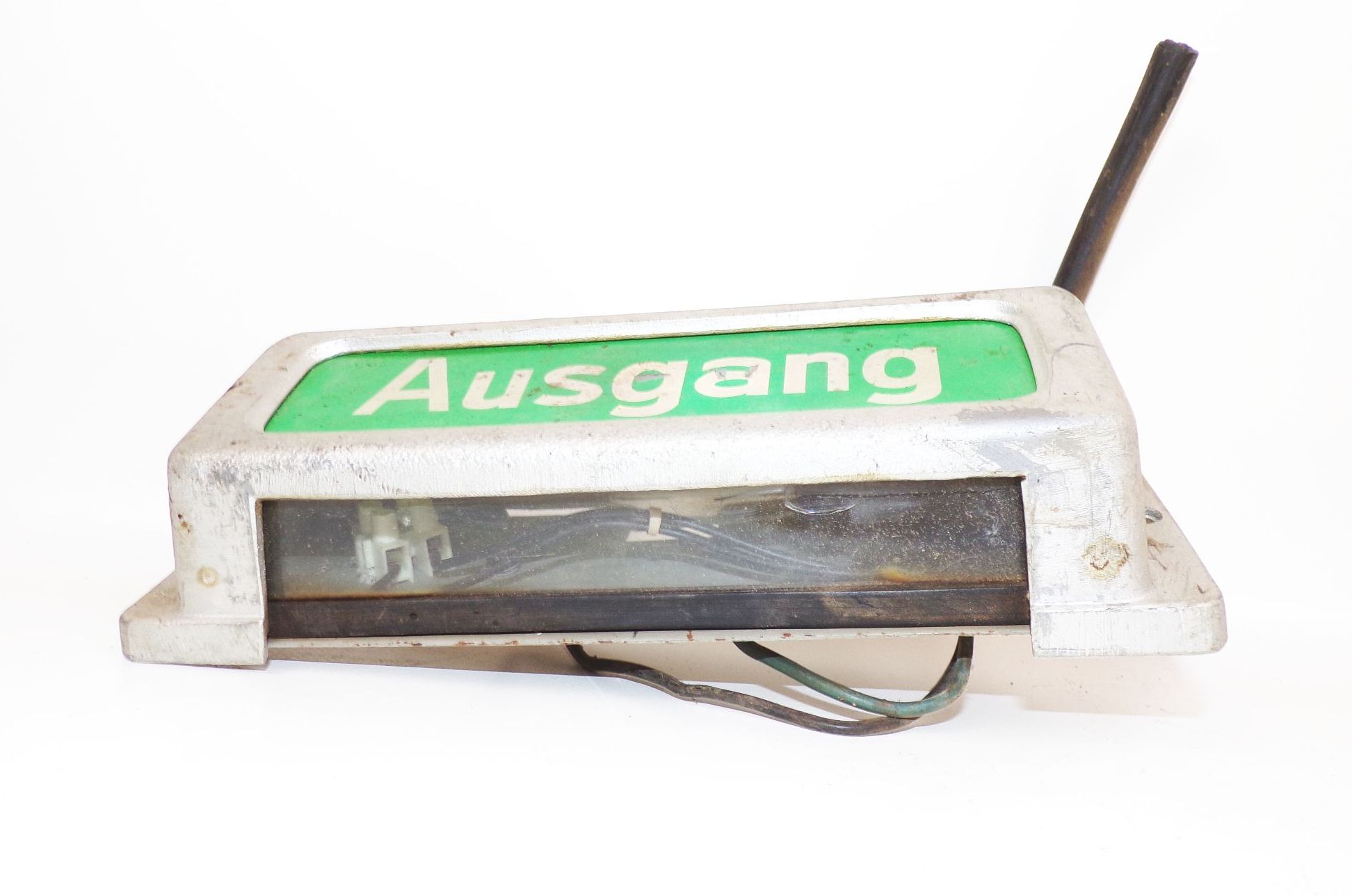 Altes Kino Ausgang Schild beleuchtet Lampe Leuchte Notausgang Industriedesign 