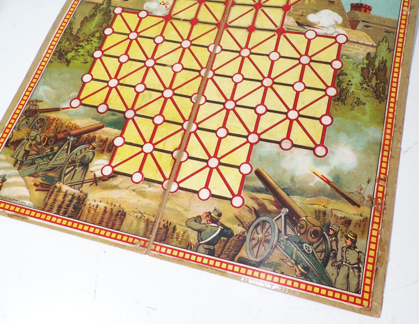 Spear u Söhne Belagerungsspiel Spielbrett um 1910 militärisches Brettspiel