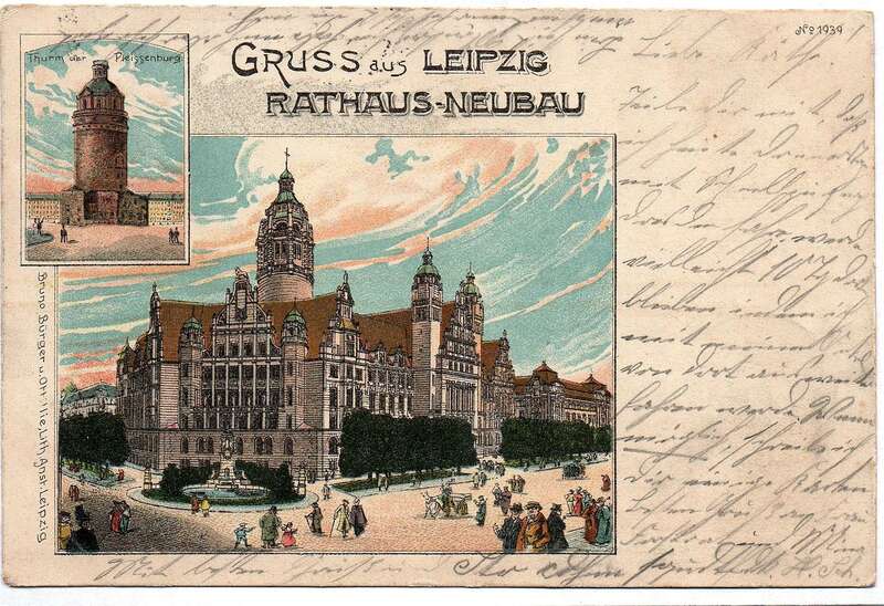 Ak Gruss aus Leipzig Rathaus-Neubau 1904