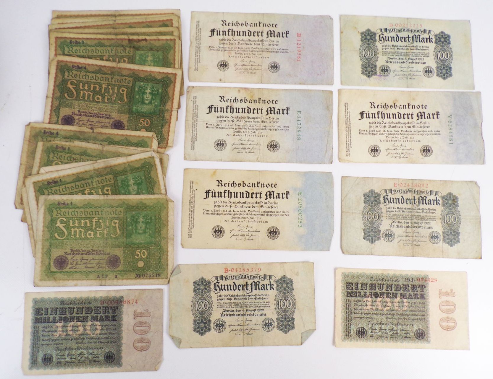 Konvolut alter Geldscheine Mark Kronen Infla Konvolut alter Geldscheine Mark Kronen Infla