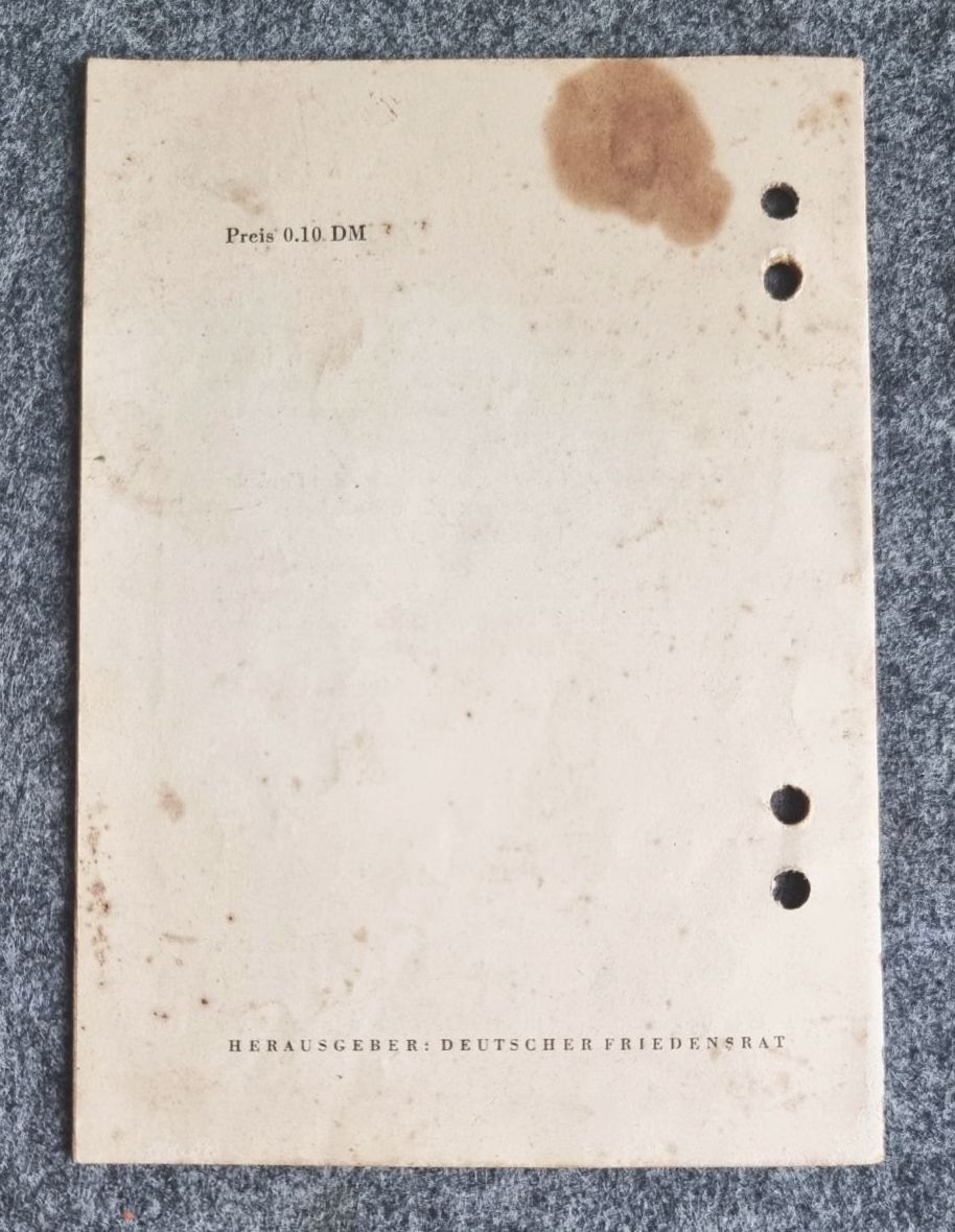 Atombunker sind sinnlos 1954 DDR Deutscher Friedensrat Atombunker sind sinnlos 1954 DDR Deutscher Friedensrat