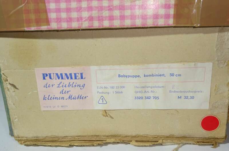 DDR Puppe Pummel Babypuppe 1971 mit OVP und Kleidung 