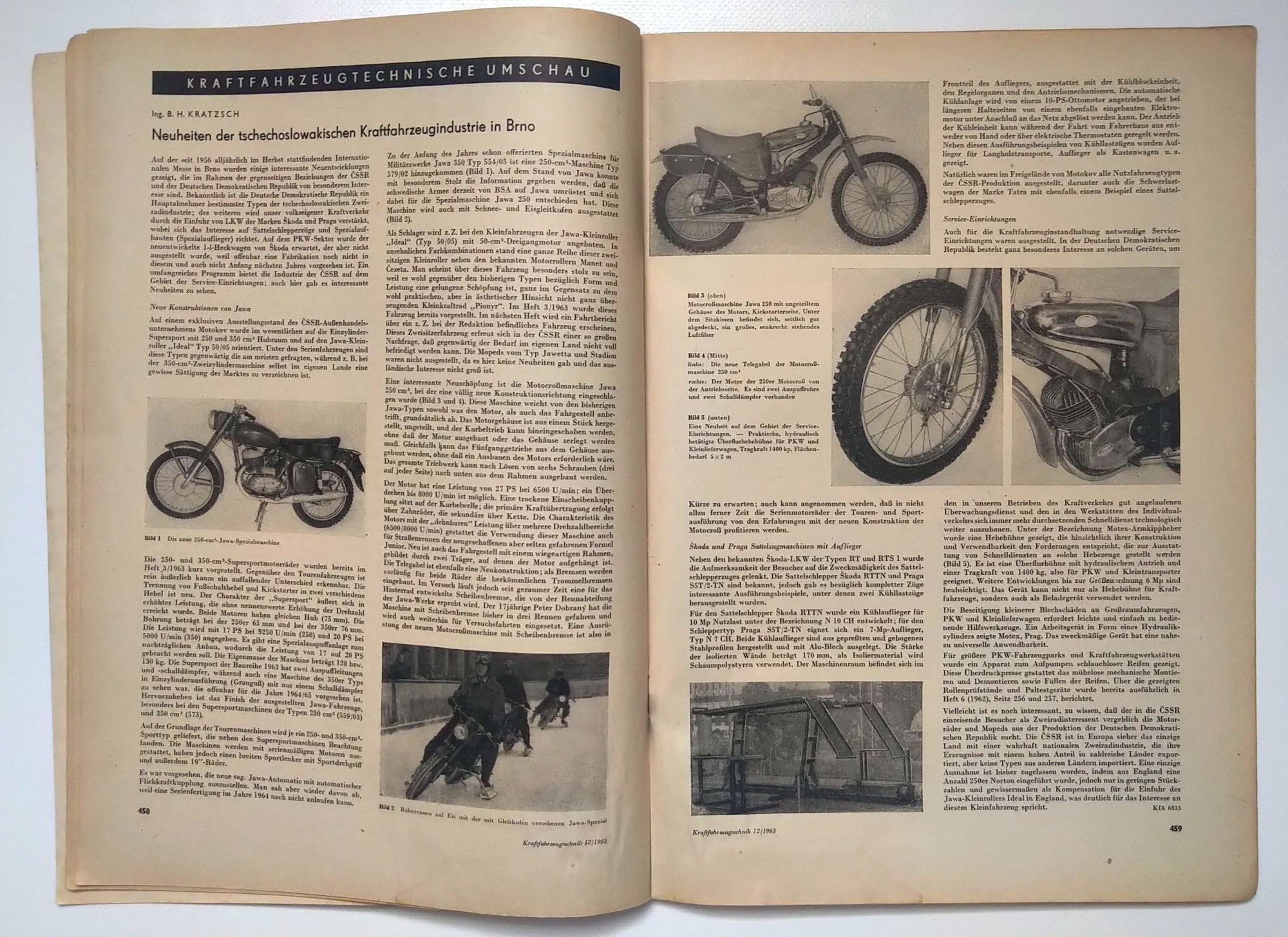 Kraftfahrzeugtechnik Zeitschrift DDR Nr 12 Diamant Mifa Simson 1963
