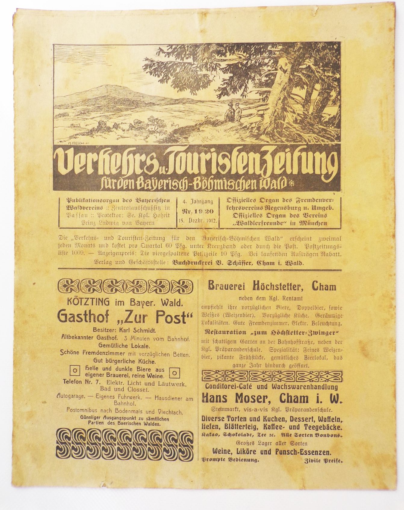 Verkehrs und Touristen Zeitung für den bayerischen böhmischen Wald 1913