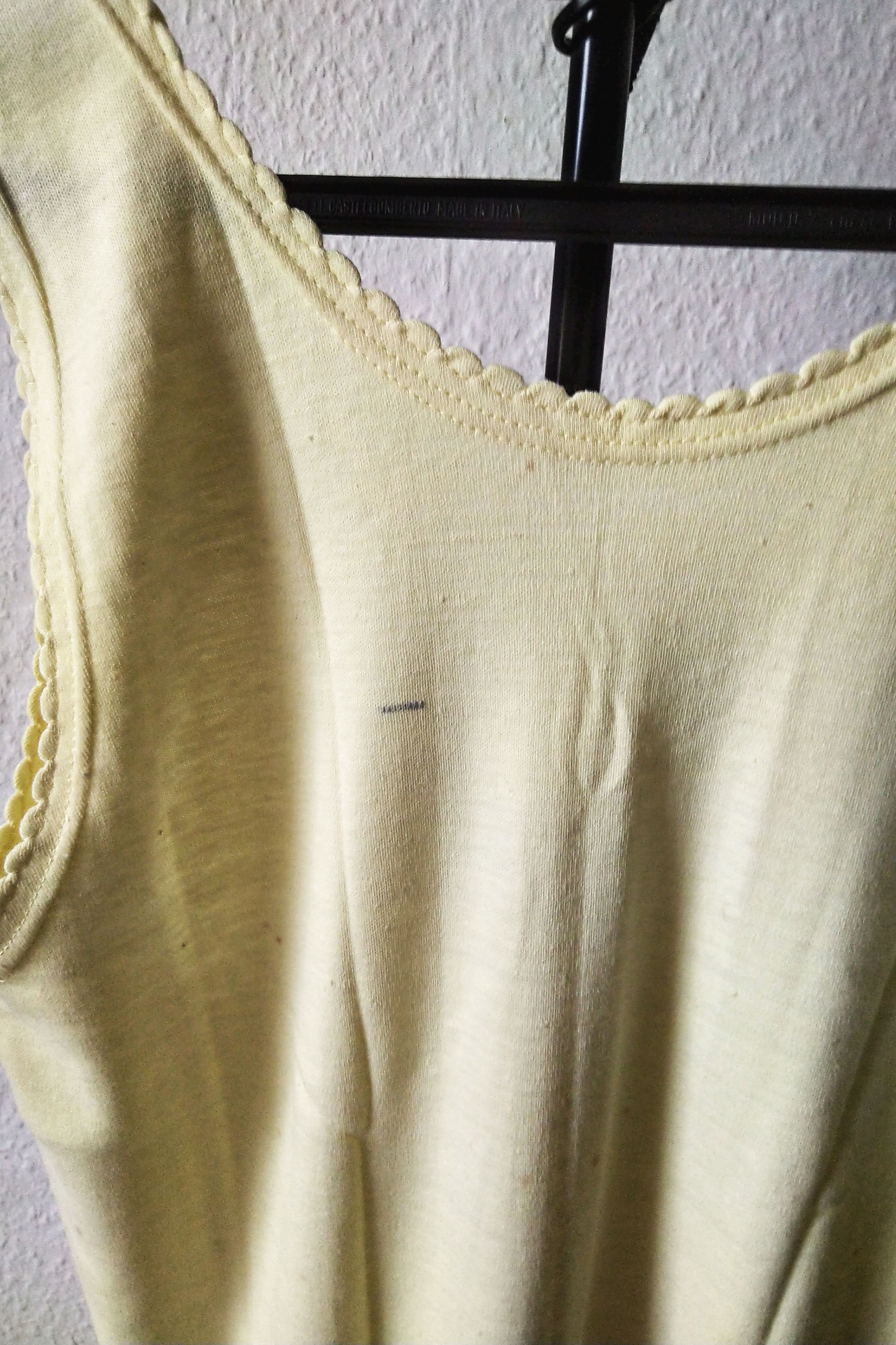 Vintage Damen Baumwoll Nachthemd Unterkleid Negligee Gelb