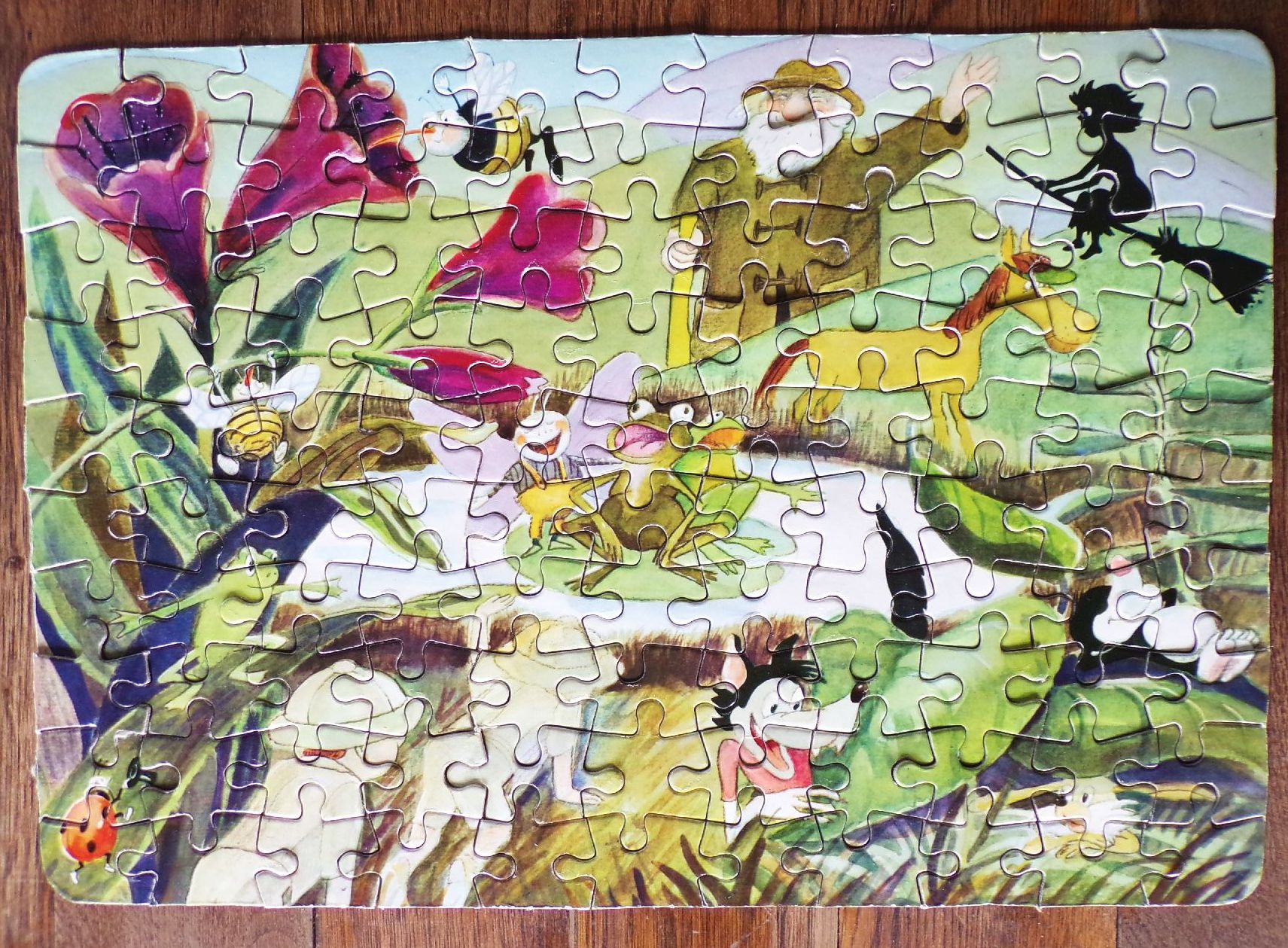 Progress Puzzle durch das Trickfilmland DDR Spielzeug Hase und Wolf Nu Pagadi 