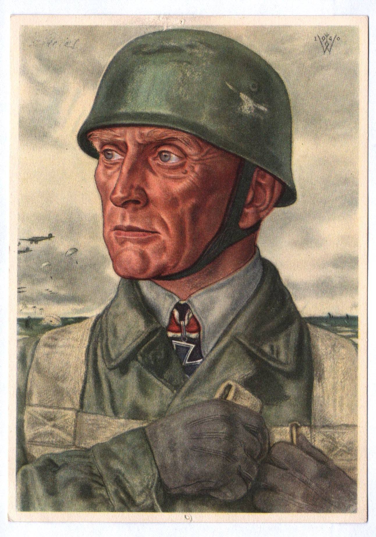 Propaganda Ak Willrich 1940 Oberst Bräuer Fallschirmjäger Propaganda Ak Willrich 1940 Oberst Bräuer Fallschirmjäger