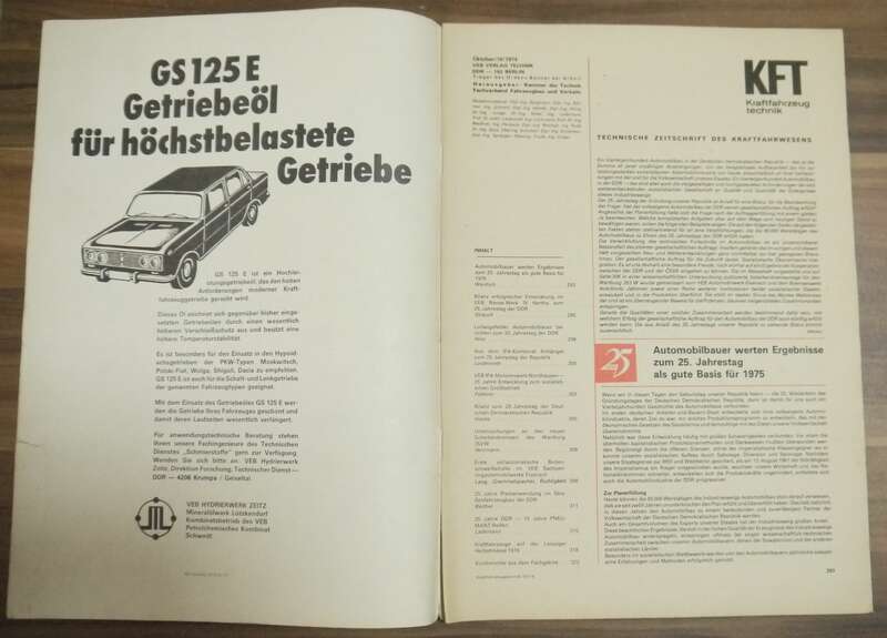 DDR KFT Zeitschrift Oktober 1974 Sattelauflieger Typ HLS 9048 2